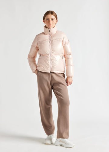 Doudoune courte et brillante pour femme Pyrenex Goldin Peach whip